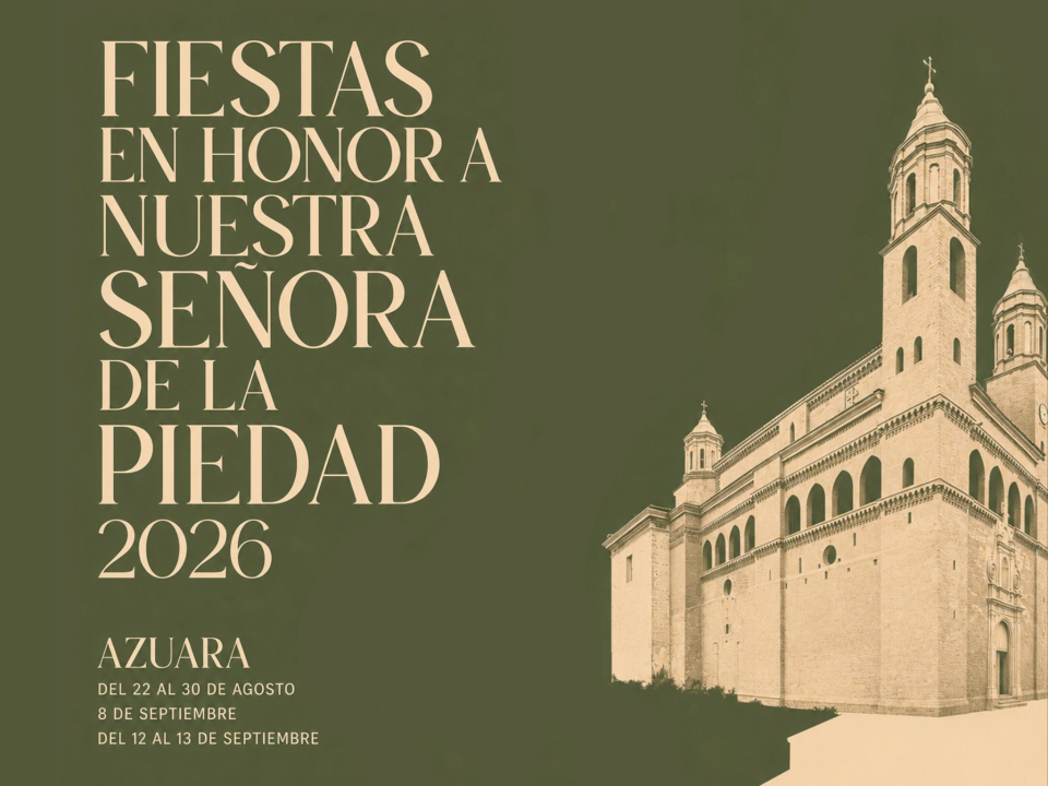 Cartel de fiestas en honor a nuestra señora de la piedad 2026 en Azuara
